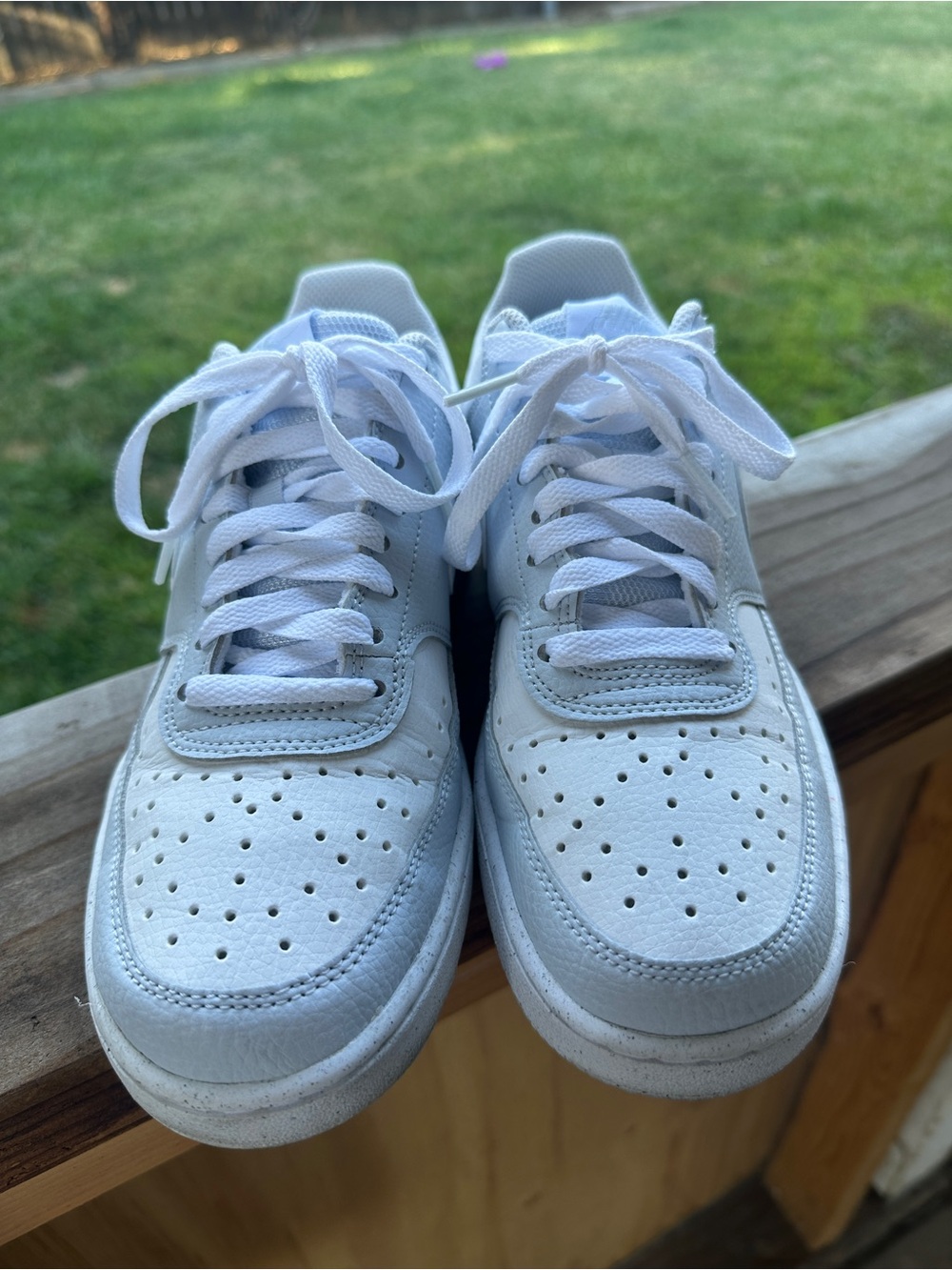 Nike Women’s Blue & White Leather Sneakers - Casual Lace-Up